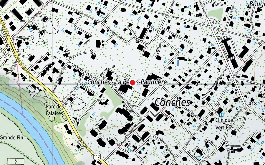 Map showing the location of École de Formation Professionelle (School)