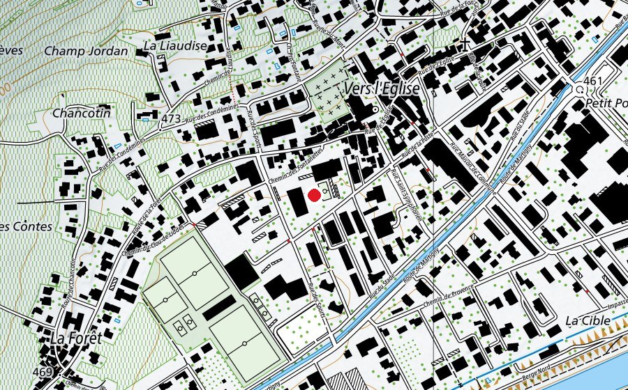 Karte mit dem Standort von École de Fully - Site Charnot (Schule)