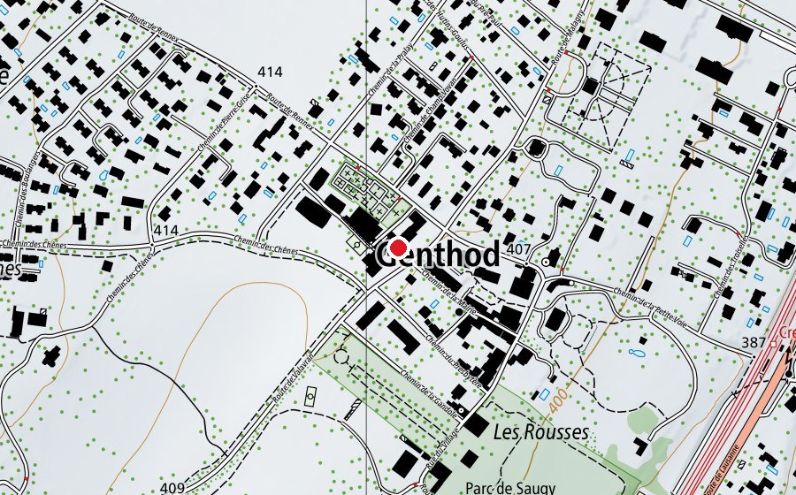 Map showing the location of École de Genthod (School)