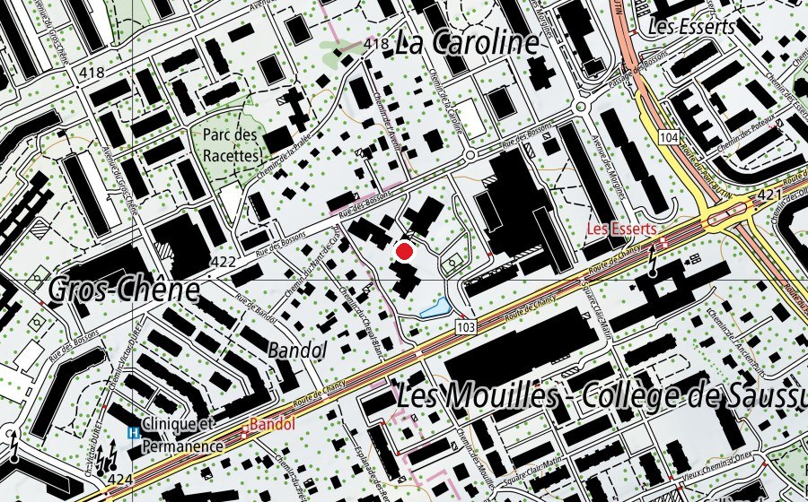 Carte indiquant l’emplacement de Ecole de la Caroline (École)
