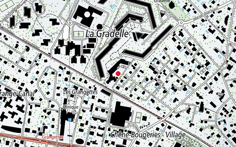 Carte indiquant l’emplacement de École de la Gradelle (École)