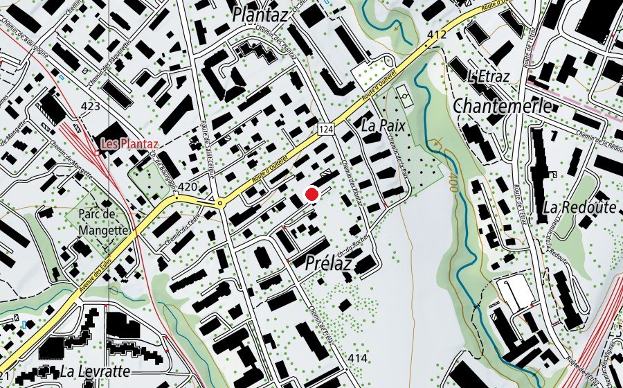 Map showing the location of École de la Paix (School)