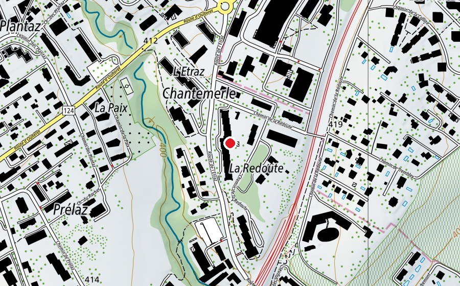Carte indiquant l’emplacement de École de la Redoute (École)