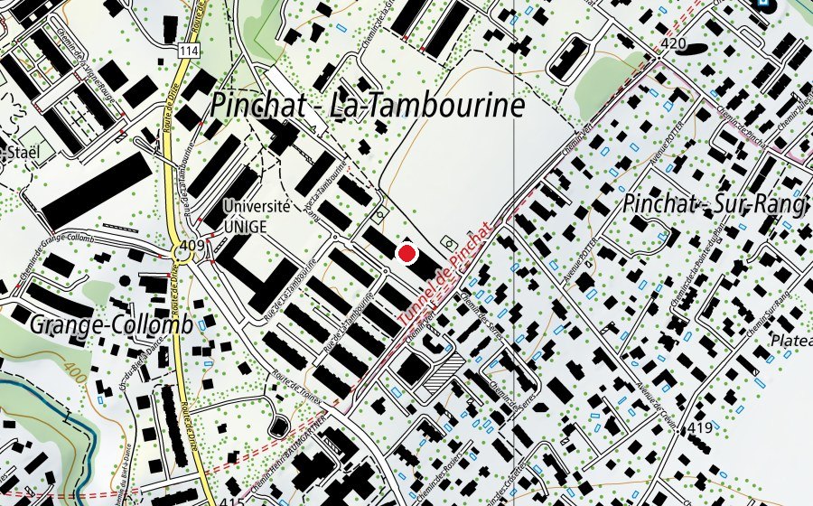 Karte mit dem Standort von Ecole de la Tambourine (Schule)