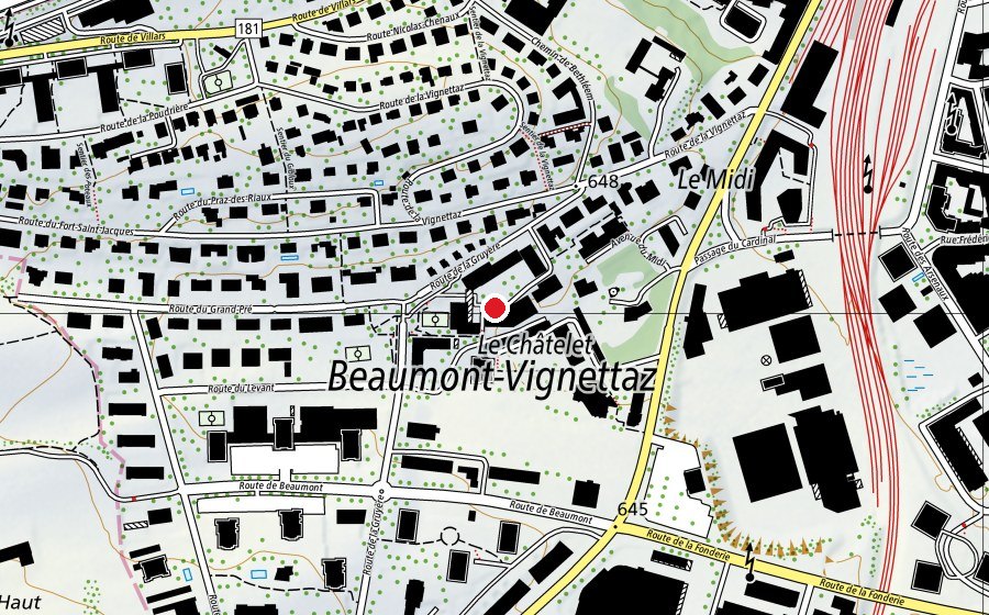Carte indiquant l’emplacement de Ecole de la Vignettaz (École)
