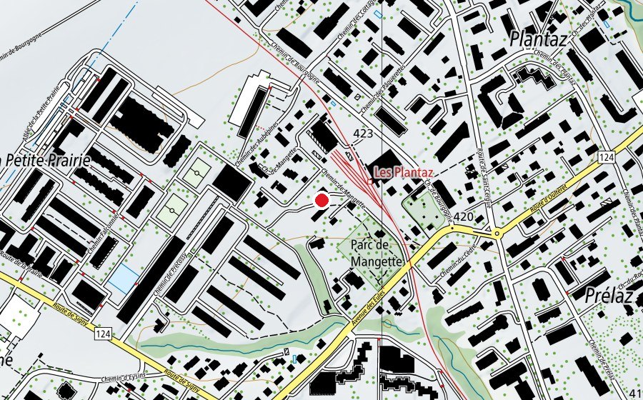 Map showing the location of École de Mangette (School)