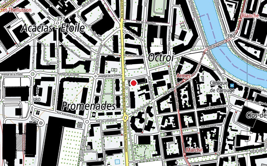 Karte mit dem Standort von École de Montfalcon (Schule)