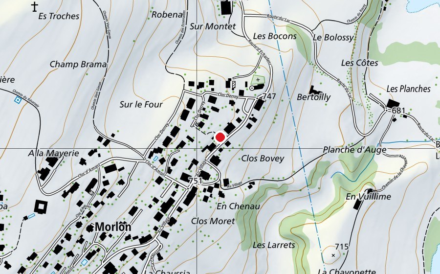 Carte indiquant l’emplacement de Ecole de Morlon (École)