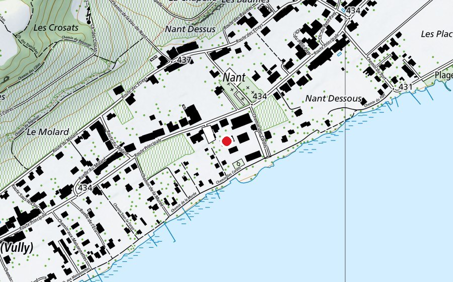 Mappa con la posizione di Ecole de Nant (Scuola)