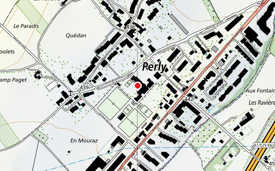 Karte mit dem Standort von École de Perly-Certoux (Schule)