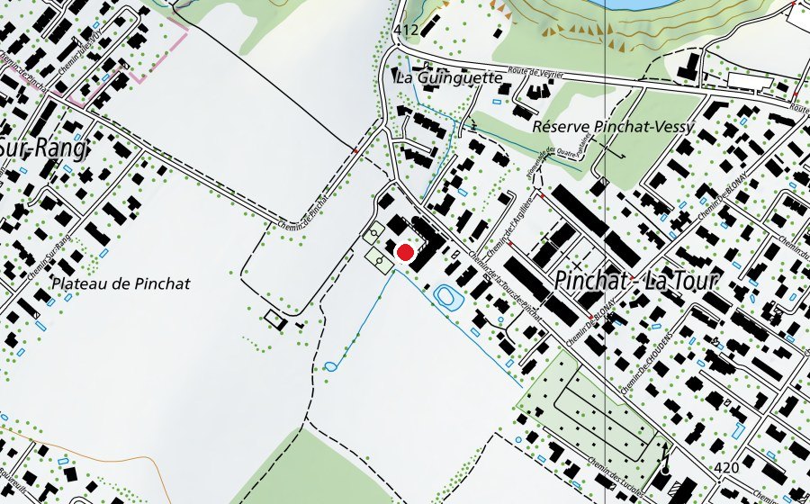 Map showing the location of École de Pinchat (School)