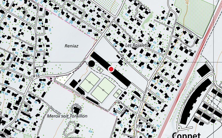 Mappa con la posizione di École de Rojalets (Scuola)