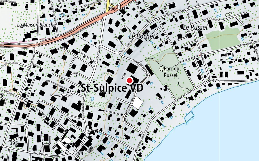 Karte mit dem Standort von École de Saint-Sulpice (Schule)