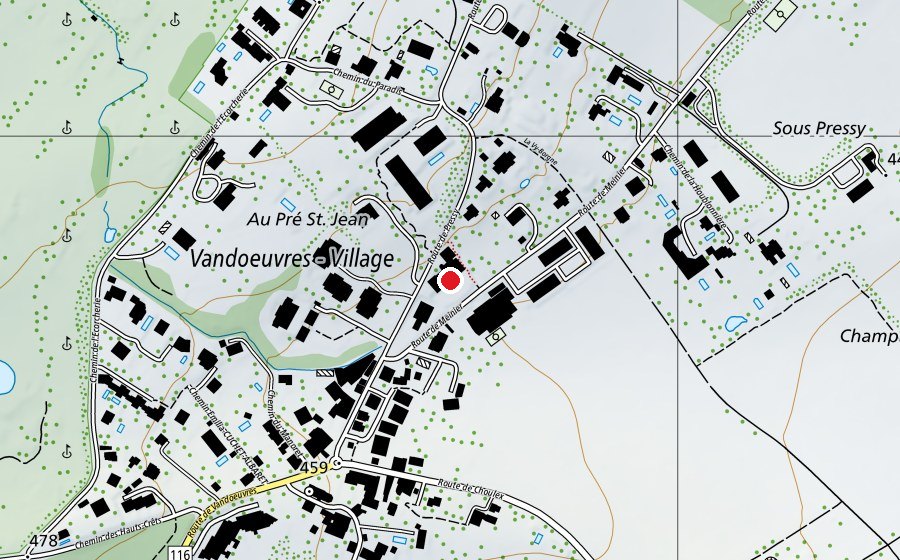 Carte indiquant l’emplacement de École de Vandœuvres (École)