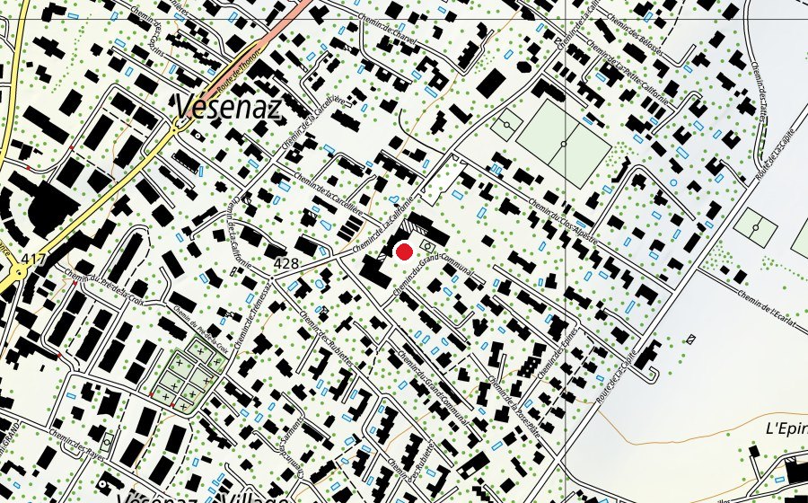 Map showing the location of École de Vesenaz (School)