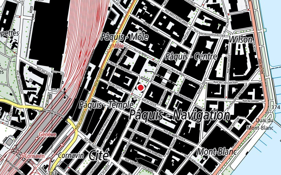 Map showing the location of Ecole de Zurich (School)