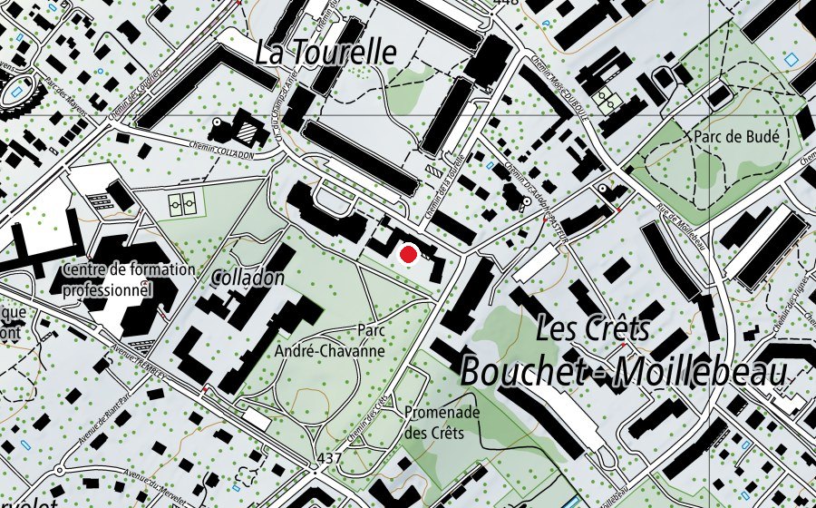 Carte indiquant l’emplacement de Ecole des Crêts (École)