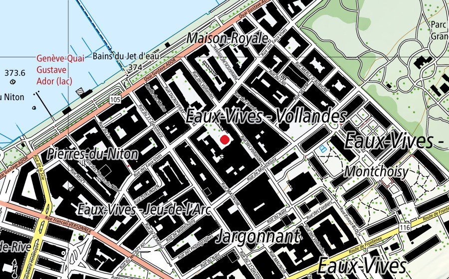 Mappa con la posizione di Ecole des Eaux-Vives (Scuola)