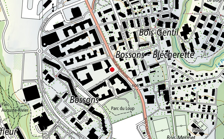 Carte indiquant l’emplacement de École des Jordils (École)