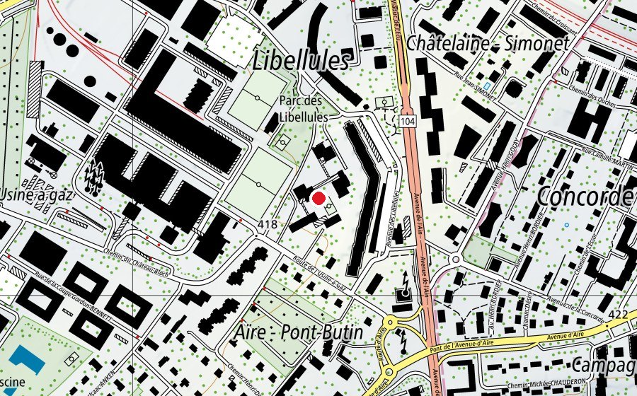 Karte mit dem Standort von École des Libellules (Schule)