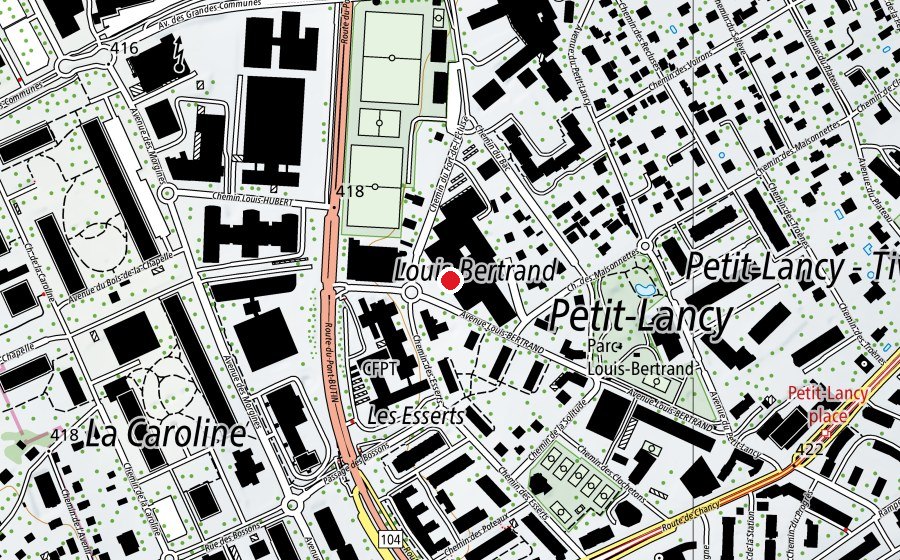Karte mit dem Standort von Ecole des métiers de l'automobile (Schule)