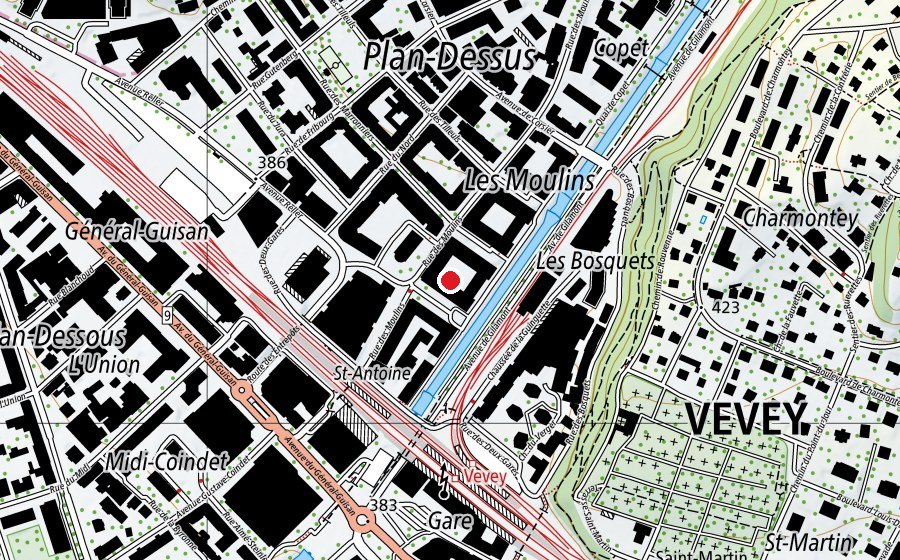 Mappa con la posizione di École des Moulins (Scuola)