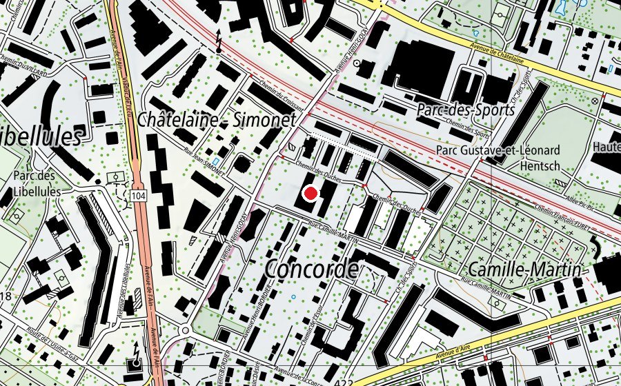 Carte indiquant l’emplacement de Ecole des Ouches (École)