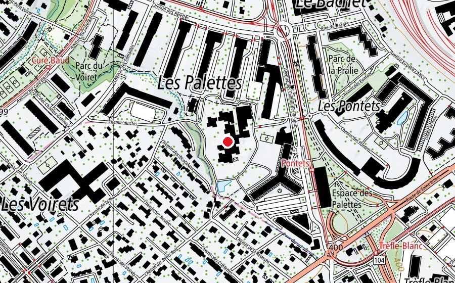 Mappa con la posizione di Ecole des Palettes (Scuola)