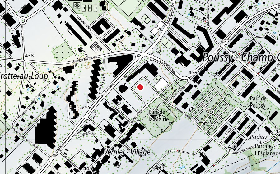 Map showing the location of École des Ranches I & II (School)