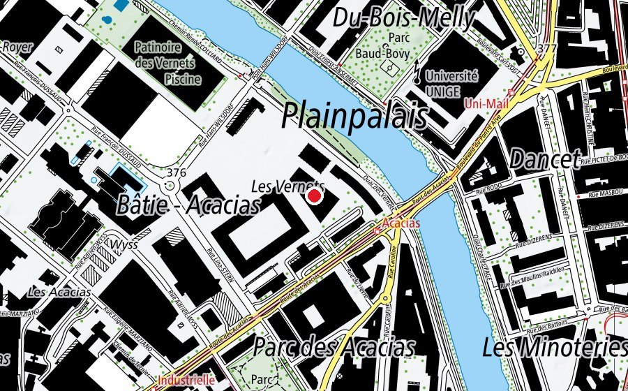 Mappa con la posizione di Ecole des Vernets (Scuola)