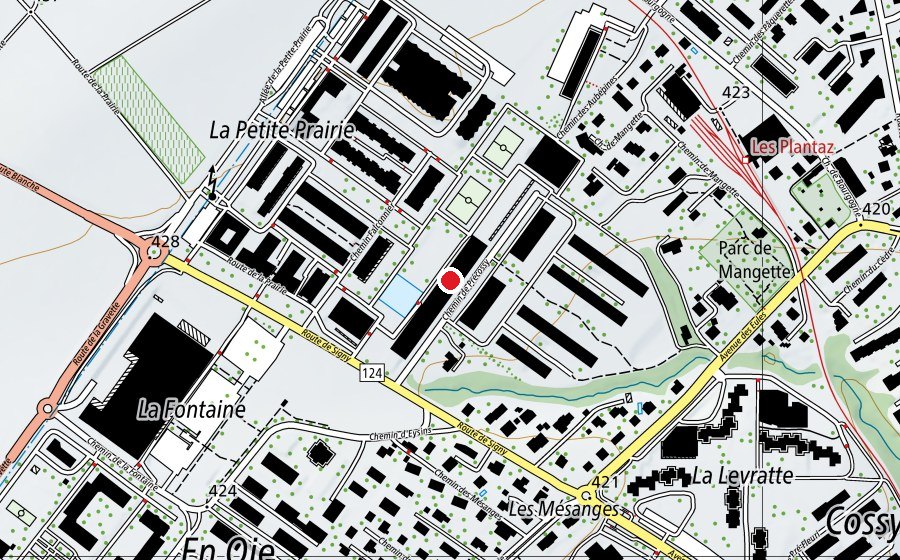 Map showing the location of École du Cossy (School)