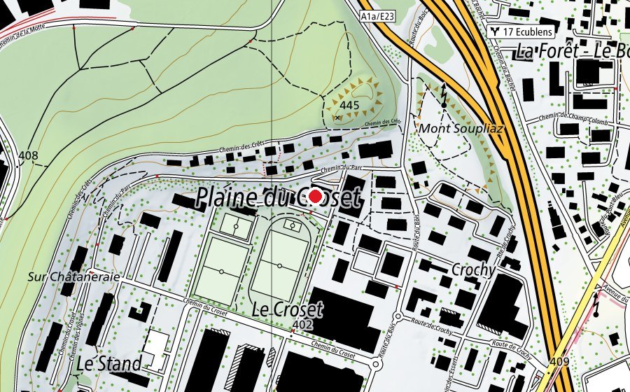 Carte indiquant l’emplacement de École du Croset (École)