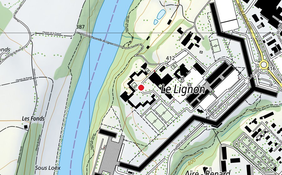 Carte indiquant l’emplacement de École du Lignon (École)