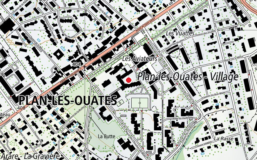 Carte indiquant l’emplacement de École du Pré-du-Camp (École)