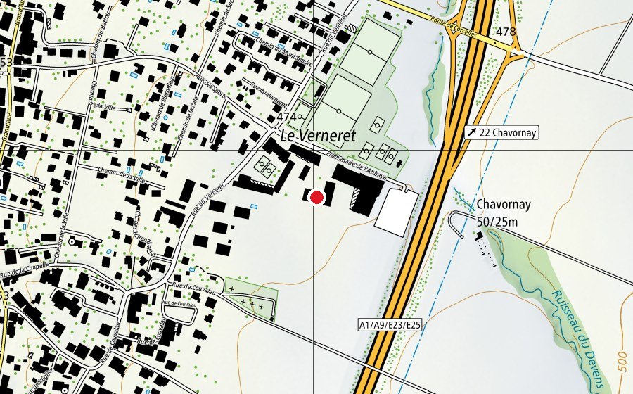 Carte indiquant l’emplacement de École du Verneret (École)