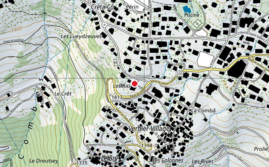 Map showing the location of École du Village (School)