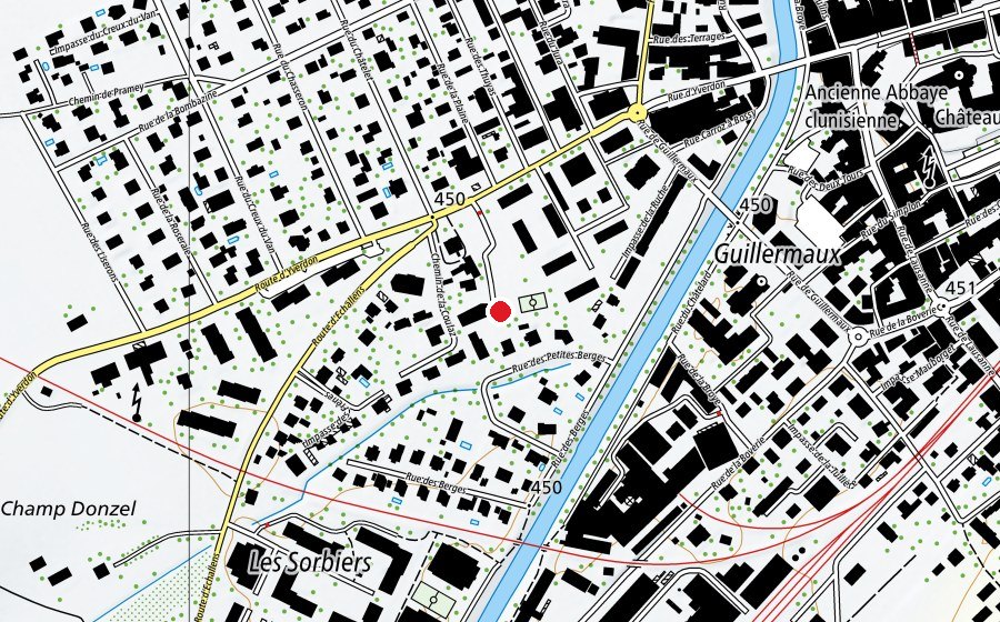 Carte indiquant l’emplacement de École en Guillermaux (École)