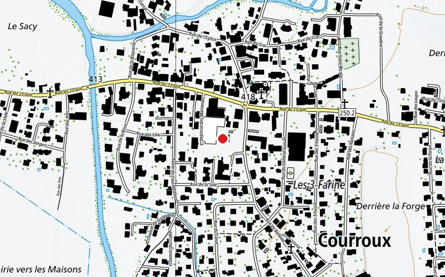 Map showing the location of École enfantine (School)