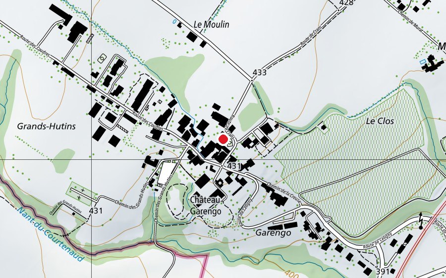 Map showing the location of École enfantine et primaire (School)