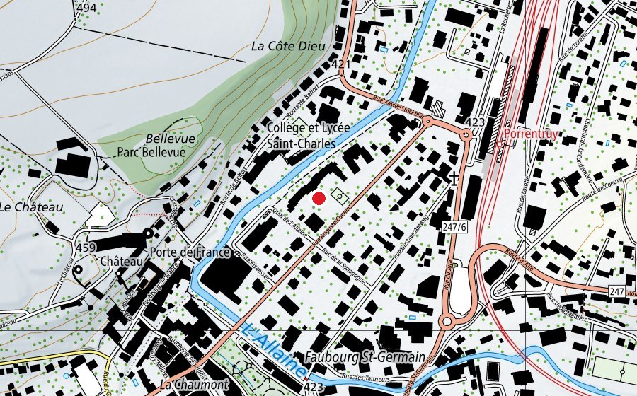 Mappa con la posizione di École et collège Stockmar (Scuola)
