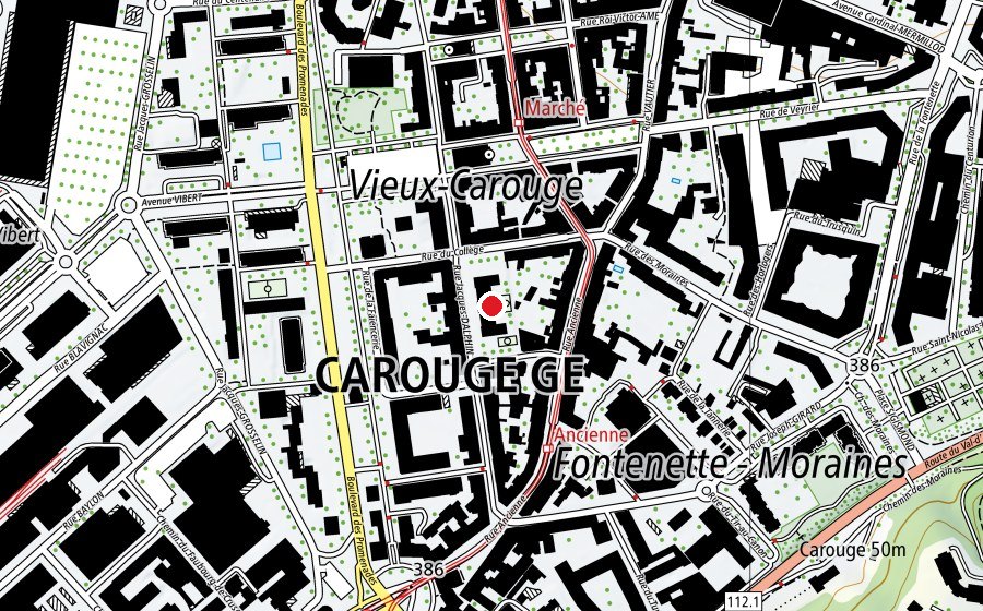Map showing the location of Ecole Jacques-Dalphin (School)