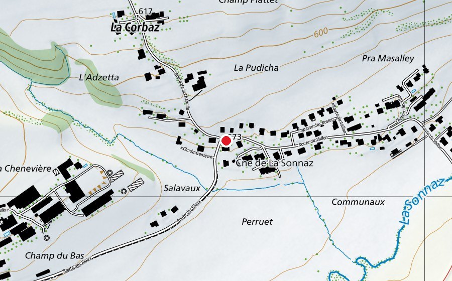 Map showing the location of École (School)