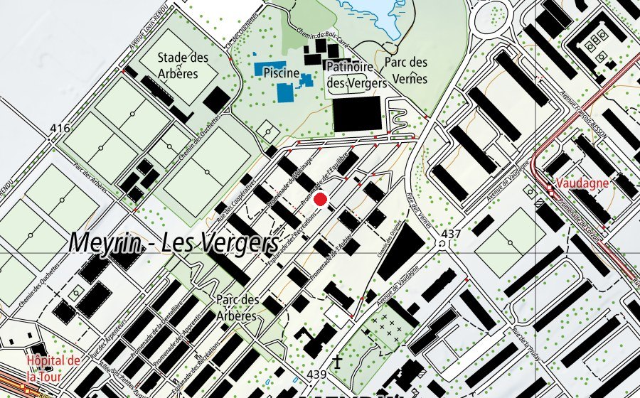 Mappa con la posizione di Ecole Montessori Meyrin (Scuola)