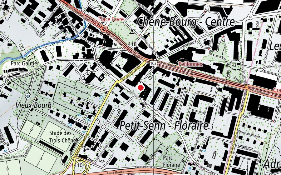 Map showing the location of Ecole Petit-Senn (School)
