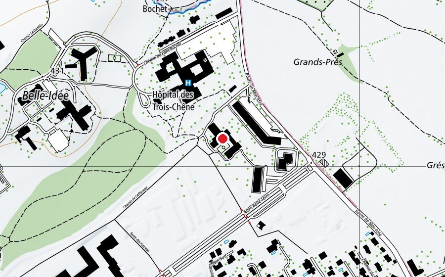 Carte indiquant l’emplacement de École Pont-Bochet (École)