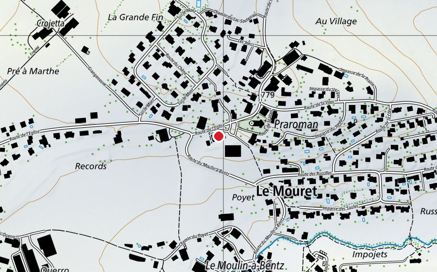 Carte indiquant l’emplacement de Ecole Praroman (École)
