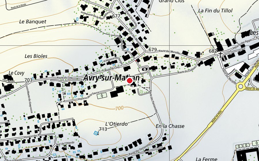 Carte indiquant l’emplacement de Ecole primaire Avry (École)