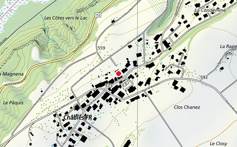 Mappa con la posizione di École primaire Cheyres-Châbles (Scuola)