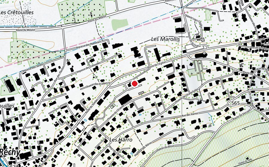 Carte indiquant l’emplacement de Ecole primaire communale (École)