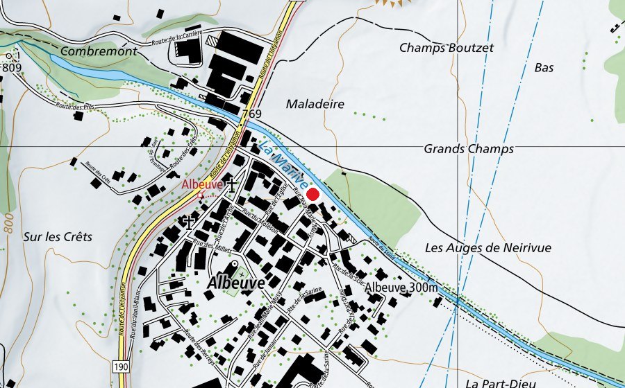 Map showing the location of École Primaire d'Albeuve (School)